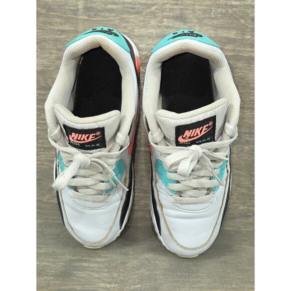 Nike Air Max 90 Leather GS 'Pure Platinum Lava Glow' Sneakers Size 4.5Y Kids - Picture 7 of 9